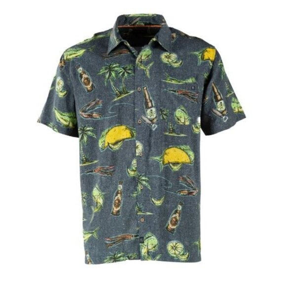 Salt Life Shirt Button-Up Short‎ Sleeve Tropical Print Beachy Vacation Men's 2XL - Picture 1 of 5